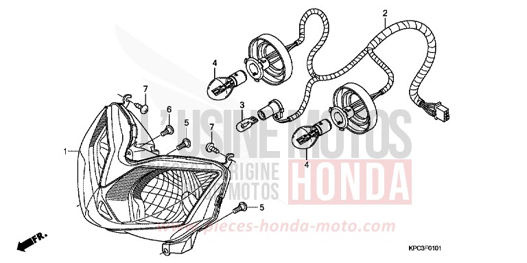 SCHEINWERFER (XL125V7/8) von Varadero 125 CHEVALIER SILVER METALLIC (NHA83) von 2008